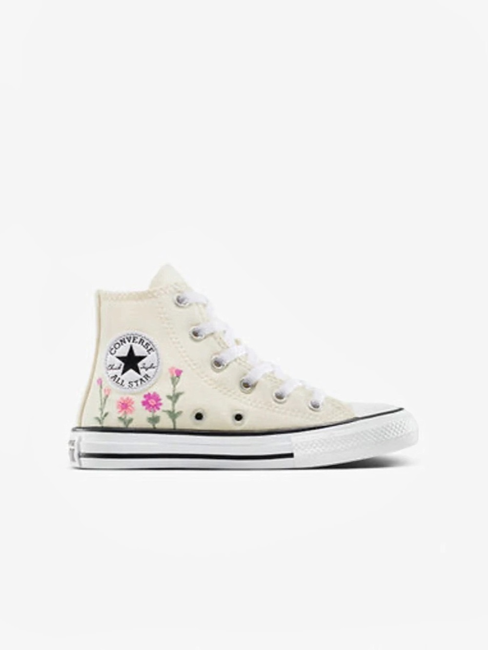 Converse Chuck Taylor All Star Floral High Top Sneakers in Cream Like New